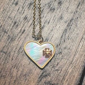 Tory Burch Gold Heart Pendant Necklace